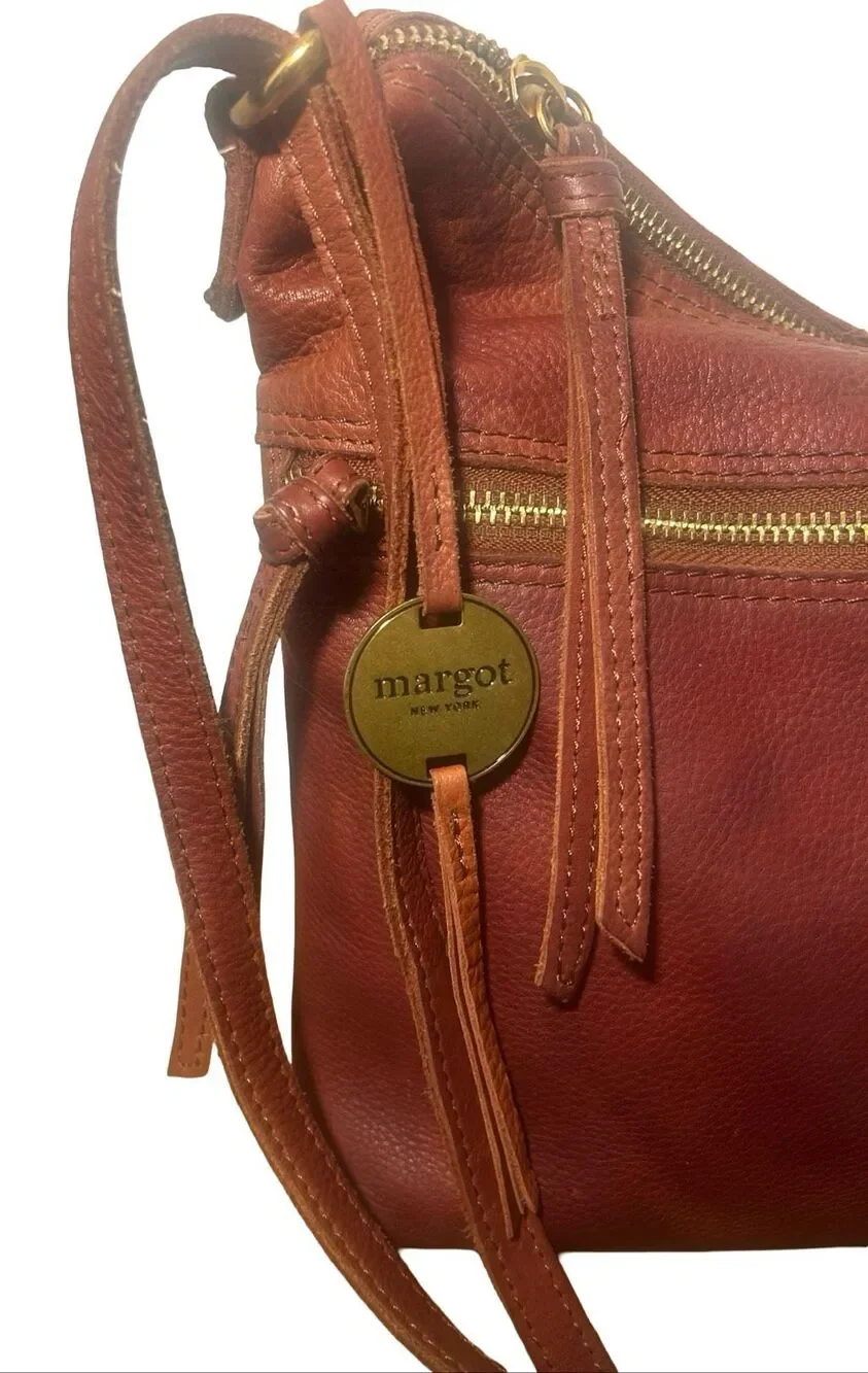 Margot NY Mary Scoop Double Zip Shoulder Bag